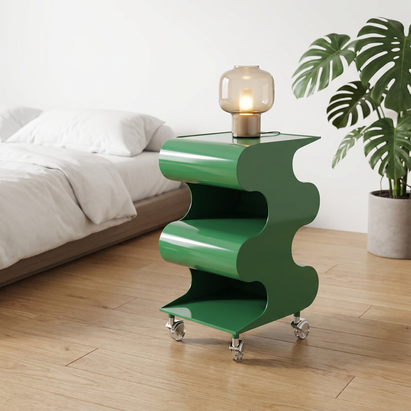 Chariot mobile en plastique, table d'appoint, table de chevet, Green