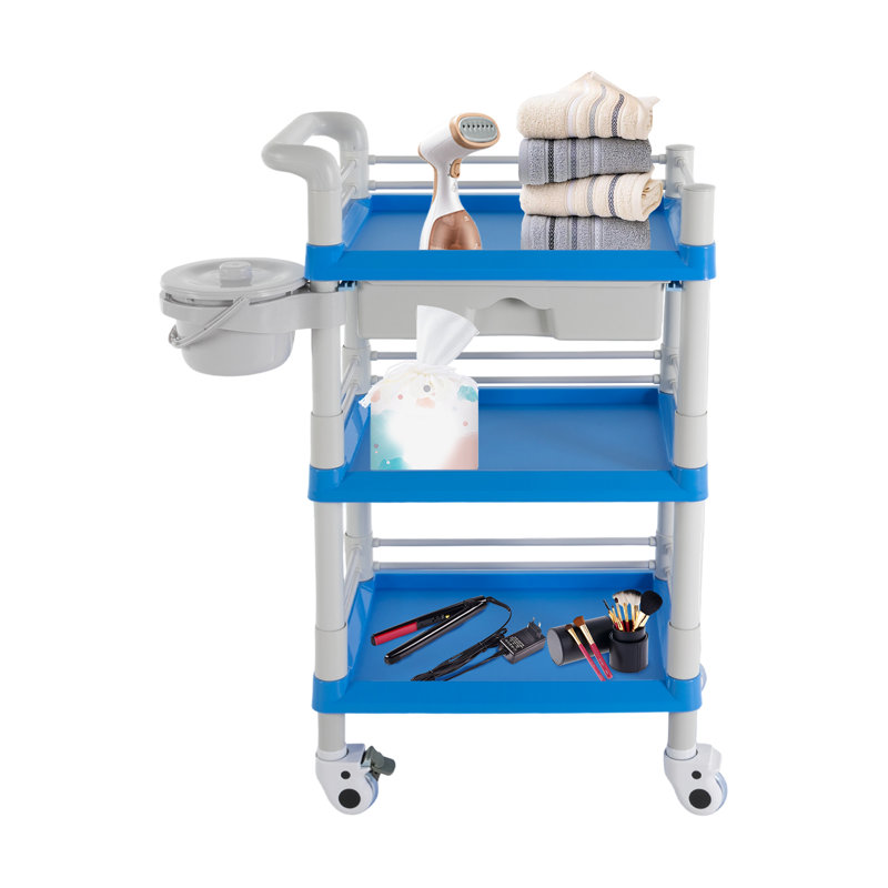 38.5'' H x 21.26'' W Utility Cart with Wheels, Blue