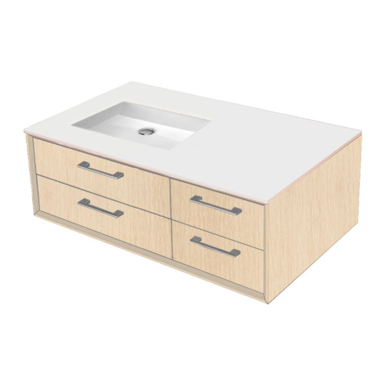 Gemelli 36'' W Vanity Top, Polished White