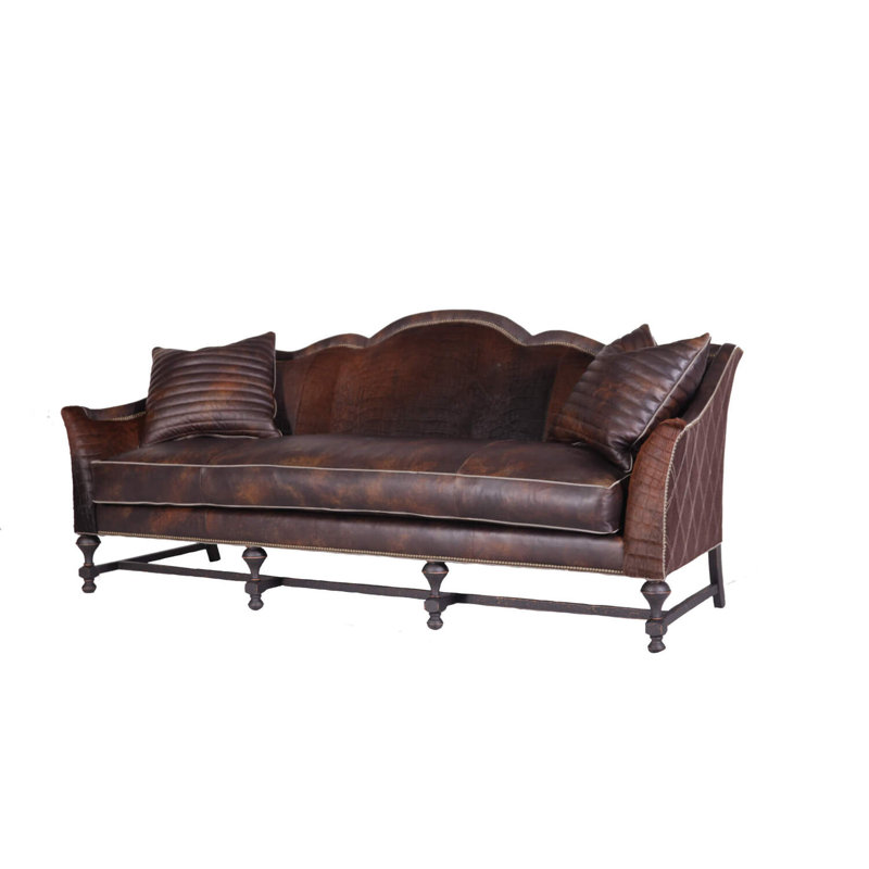Leather Sofa, Hair Hide Zebra in the Wild, Natural, Pewter