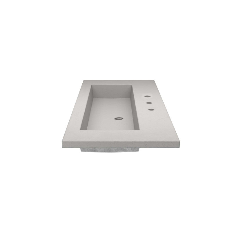 48" Capistrano Vanity Top With Integral Sink, Ash , 8" Centers