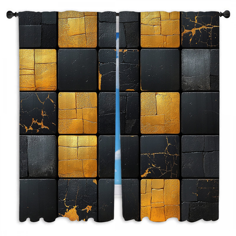 Rideaux de fenêtre Golden Tiles, L 20 po x L 82 po, 2