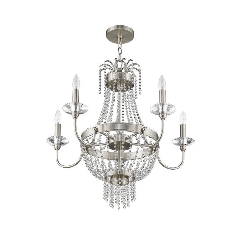 Rachedi 5 - Light Dimmable Empire Chandelier, Brushed Nickel