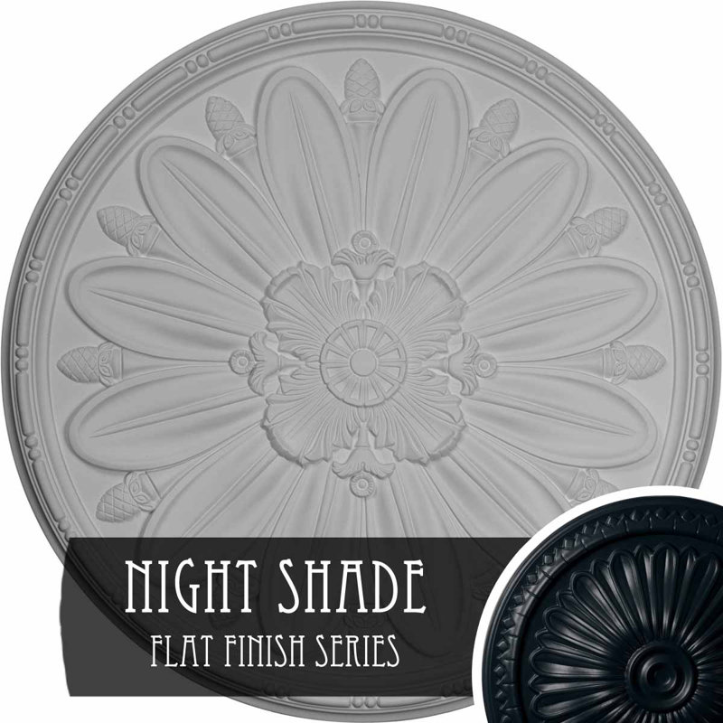 Médaillon de plafond Endurathane Delfina, DE 40 po x P 1 7/8 po, finition peinte à la main ombre de nuit, Belladone