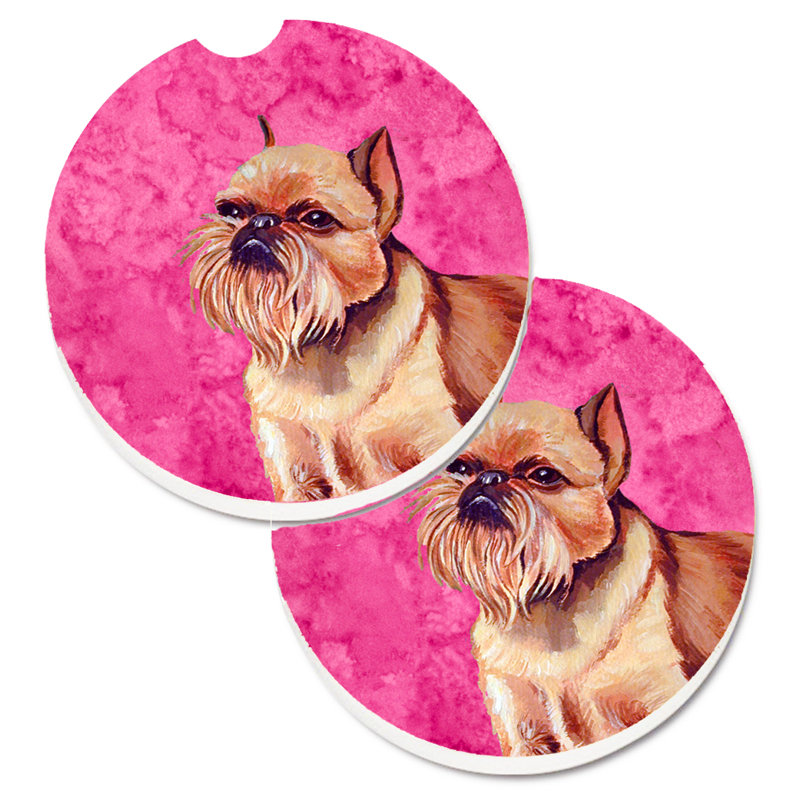 Sous-verre barbu collie voiture, Griffon bruxellois