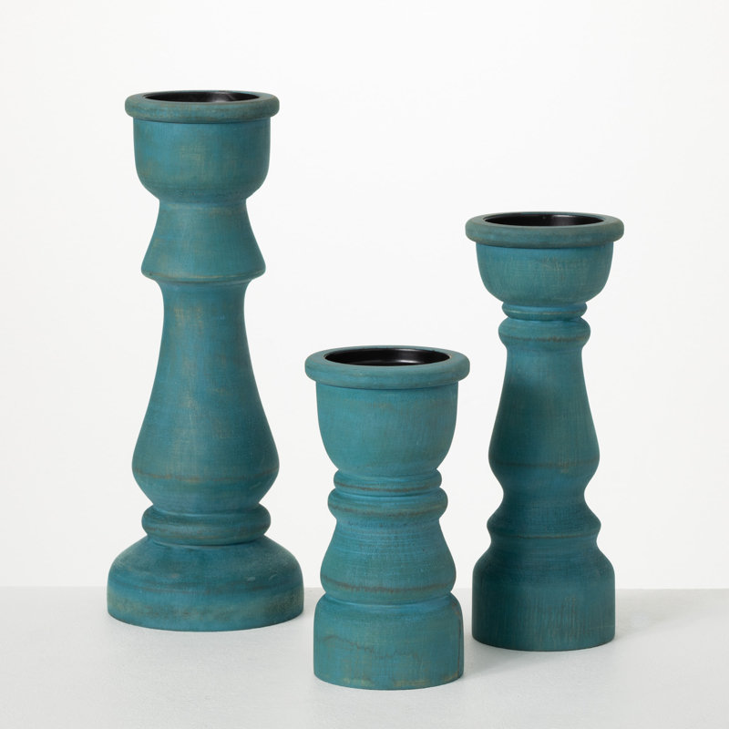Bougeoirs à pilier en bois Mcnulty