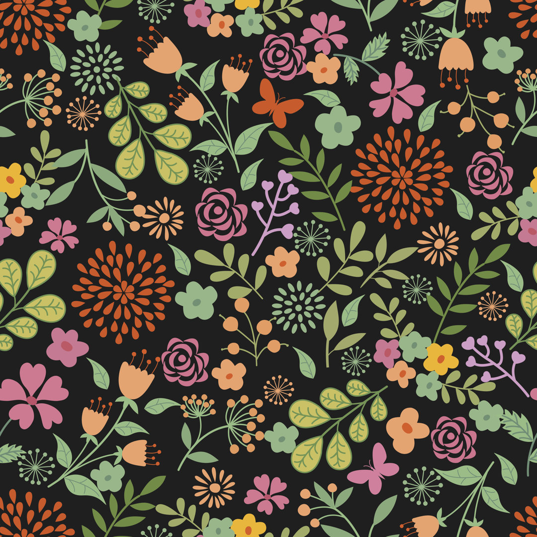 Floral Seamless Pattern von Pworld - Kunstdrucke auf Leinwand