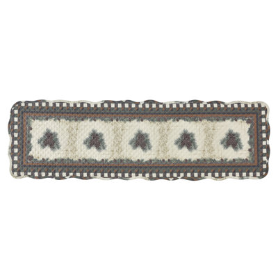 Gajate Pine Forest Checkered Plaid Pinecone Lodge Cabin Decorative Kitchen Setting Dining Table Runner