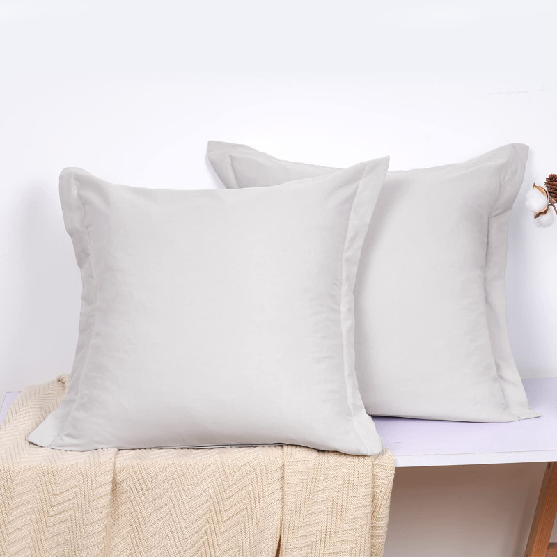 Ensemble de 2 housses de coussin Euro en microfibre PHF, housses de coussin carré infroissables et résistantes à la décoloration, taies décoratives européennes