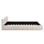 Grand lit plateforme tapissier en chenille avec structure en damier, beige-1036742650