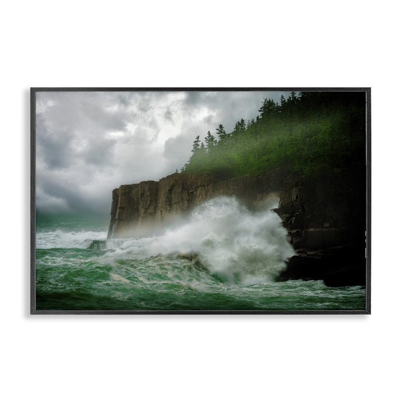 «Rush Water Crashing», estampe numérique par Rick Berk, Giclée encadrée noir minuit, H 16 po x l 24 po