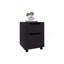 Table de chevet, 1 tiroir, 4 pieds, noir