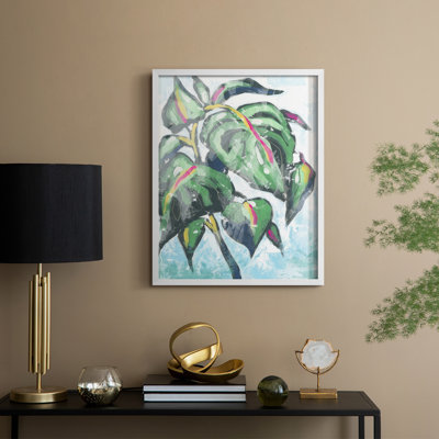 «Candy Palm Fresco I», reproduction encadrée - bois massif