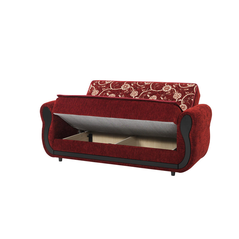 Herfriede Upholstered 69.7'' Sofa, Burgundy Chenille