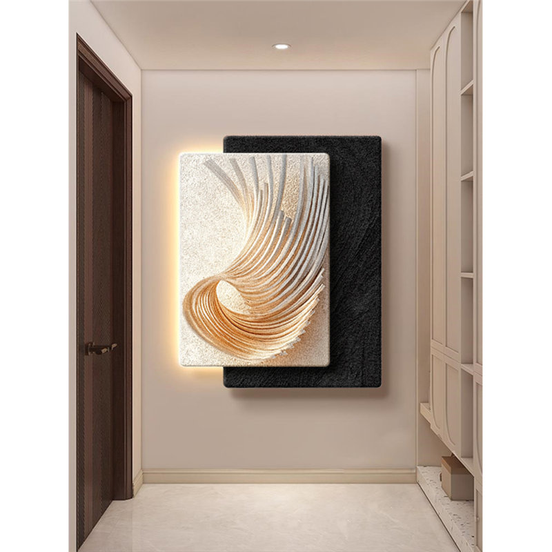 Lampe murale en grès de style zen abstrait, H 47,24 po x l 39,37 po x P 0,98 po