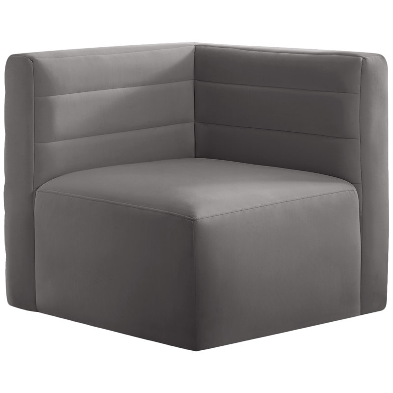 Fauteuil d'angle Enso, Velours gris