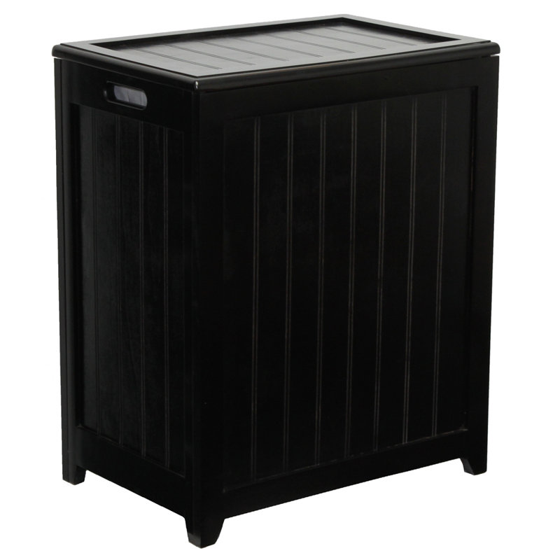 Cabinet Laundry Hamper with Handles, Black