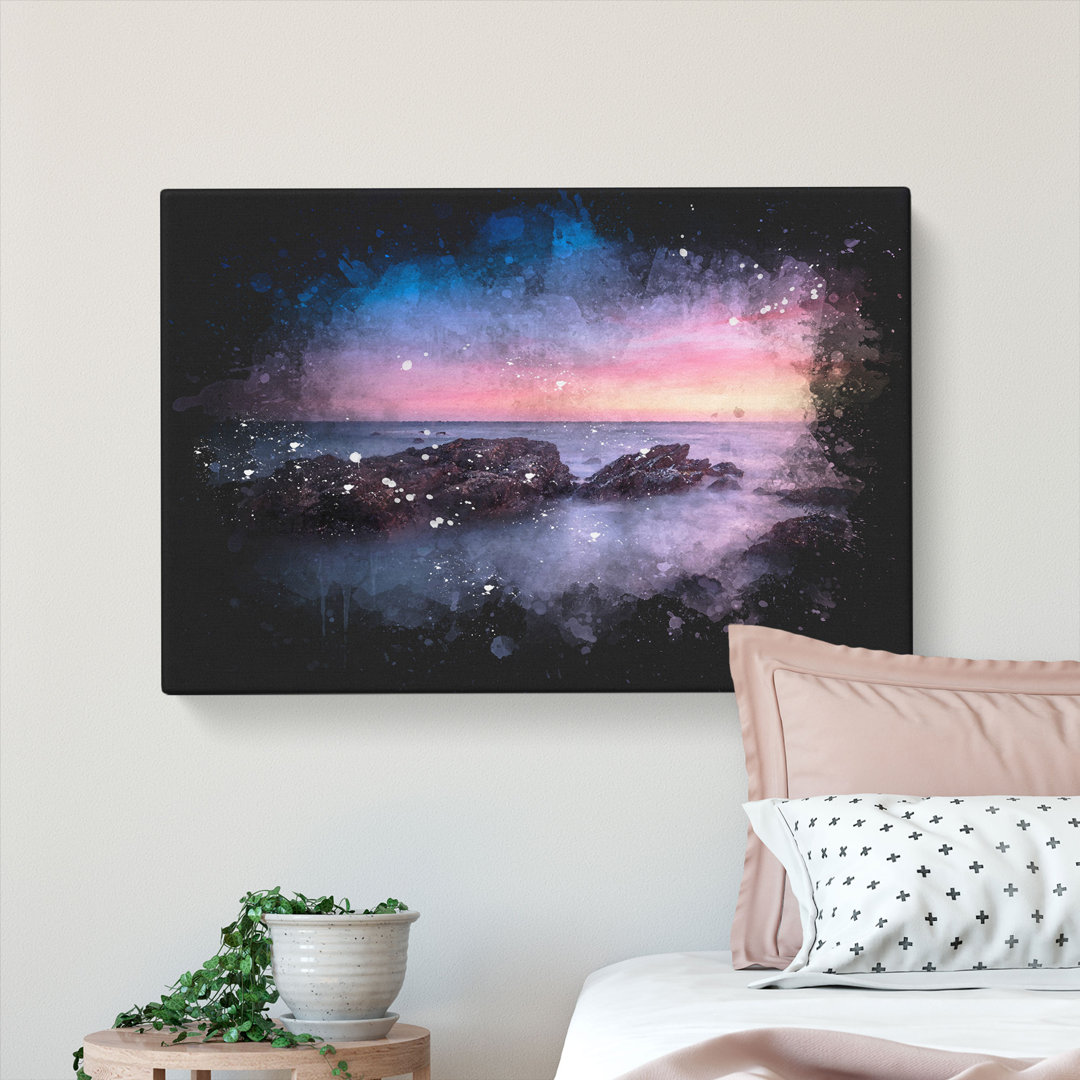Sunset in Malaga Spain - Wrapped Canvas