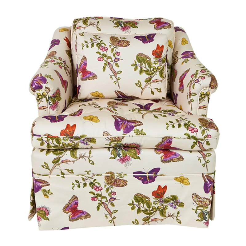 Baudin Butterfly Chintz Fabric, Purple