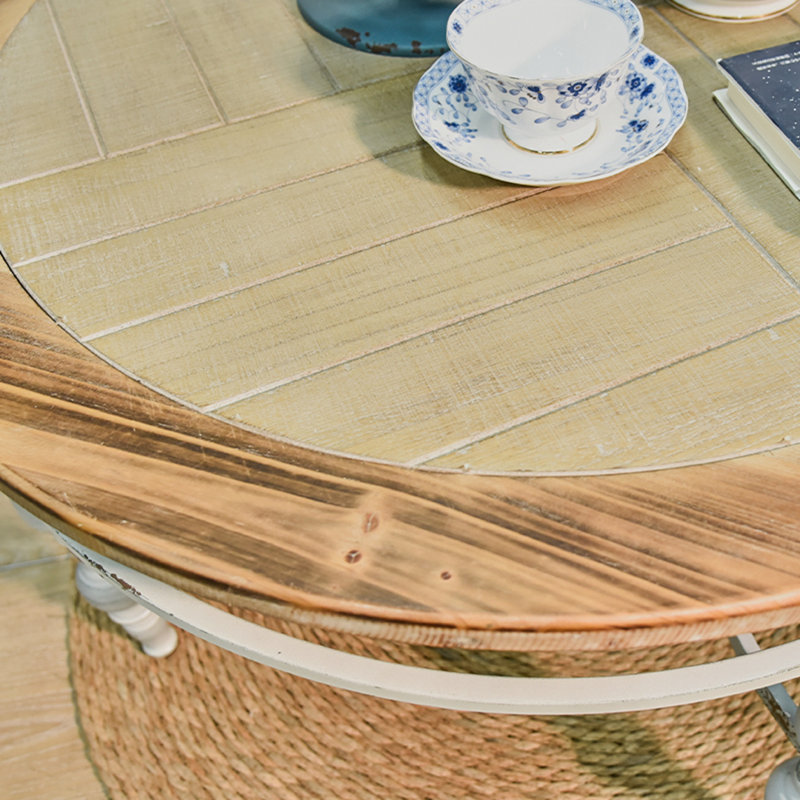 Accent Rustic Wooden Carved Coffee Table