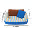 Canapé-lit Cabana pour chien et chat avec traversin enveloppant de 7,8 po, bleu océan