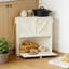 Boîte à pain de coin en bambou pour comptoir de cuisine, bac de rangement de pain à double couche avec grande capacité, porte-pain rustique de style campagnard et organisateur