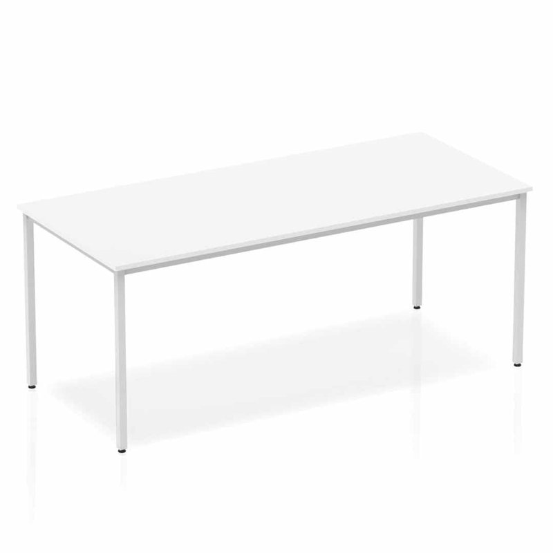 Kyvan Rectangle Conference Table, White, 72.5cm H x 180cm L x 80cm D