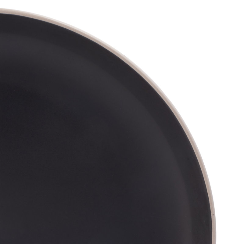 Service de table rond en grès Gibson Home Rockaway, service pour 4 (12 pièces), noir