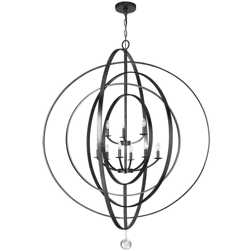 Salas 9 - Light Unique Sphere Chandelier, Matte Black