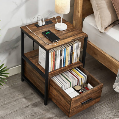Ensemble de chambre à coucher avec cadre de lit et table de chevet 2 pièces (ensemble de 2)