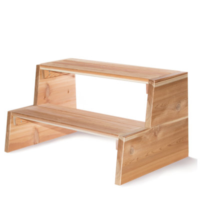 All Things Cedar 21'' D , Antimicrobial Hot Tub Step in Natural Cedar