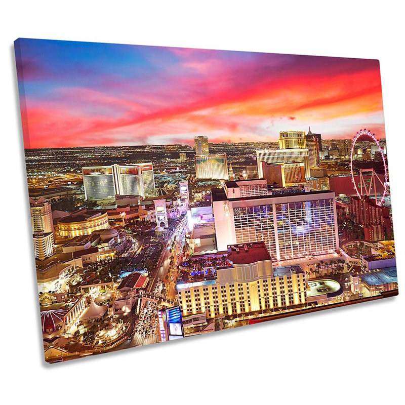 Las Vegas Strip Skyline Night - Wrapped Canvas Print, 50.8cm H x 76.2cm W