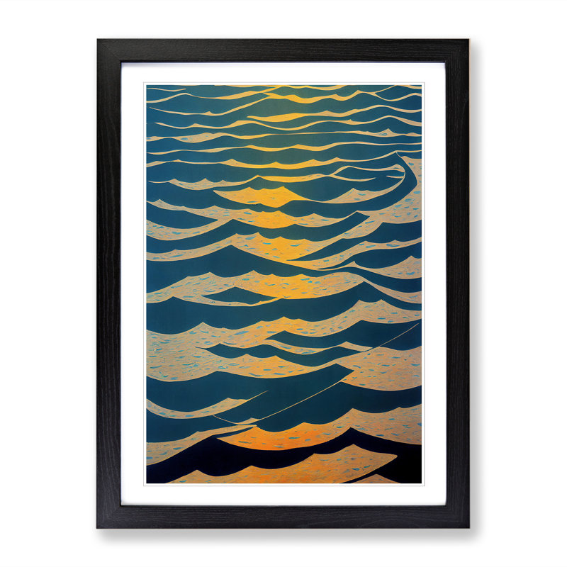 Unique Ocean Abstract Vol.5 - Picture Frame Print, Black, 34cm H x 25cm W x 2cm D