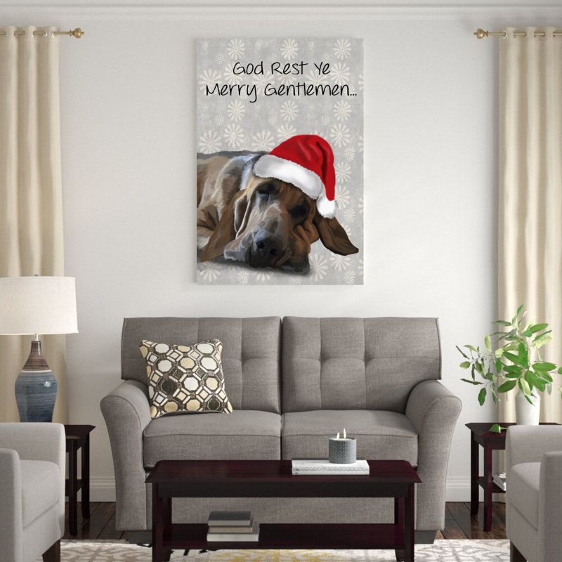 «God Rest Ye Bloodhound» par Fab Funky - impression sur toile tendue, H 48 po x l 32 po