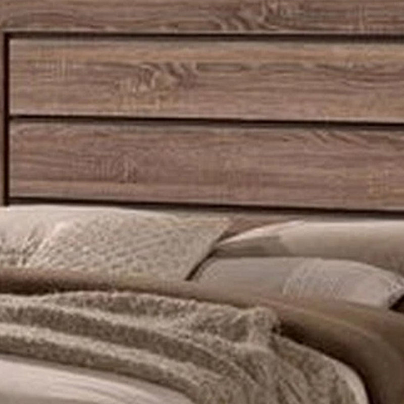 Grand lit plateforme avec rangement Jujuan, Brun, California King