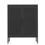Armoire de rangement durable en métal sans serrure avec 2 portes et 2 tablettes réglables, idéale pour les espaces organisés