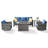 5-Person Powder Coated Steel Outdoor Seating Group-1203517826