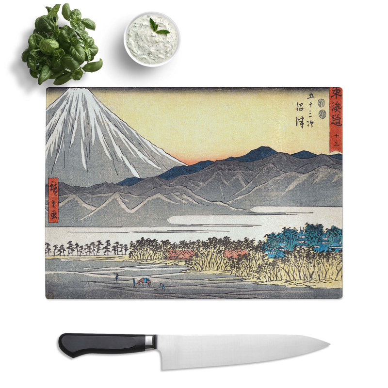 Tempered Glass Numazu by Utagawa Hiroshige Chopping Board, 39 cm x 28.5 cm