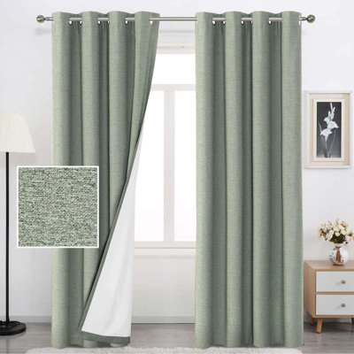 Ensemble de rideaux en lin 100% occultant et isolant pour l'hiver