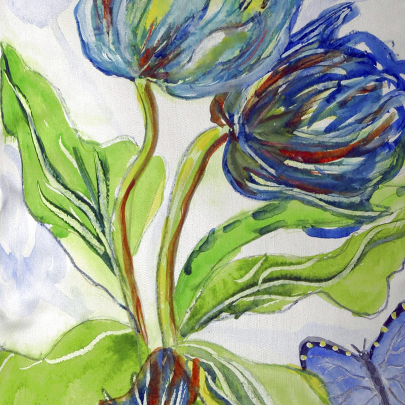 Housse et insert de coussin rectangulaire d'extérieur Tulips and Morpho, Petit