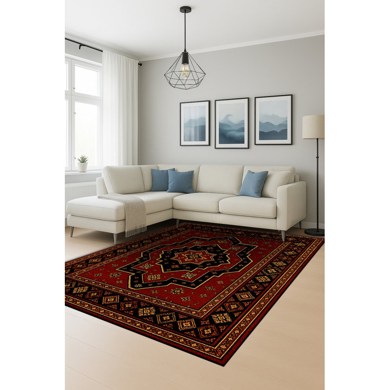 Tapis tissé à la main Mosso, 3'3" x 6'7"