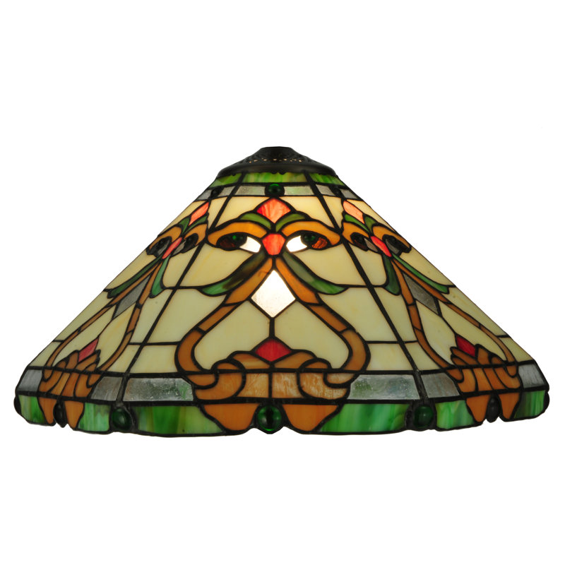 Abat-jour de 16 po de largeur Middleton, Vert / blanc / rouge / ambre