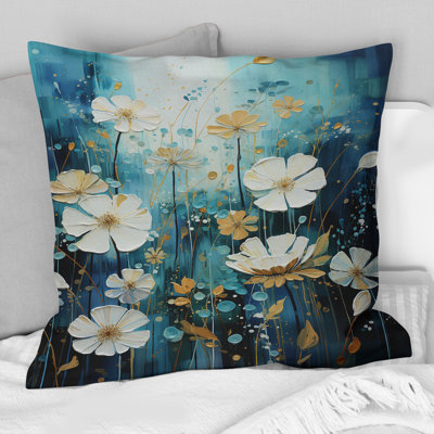 Coussin Blue Tranquil Gardens IV - Abstract Botanicals