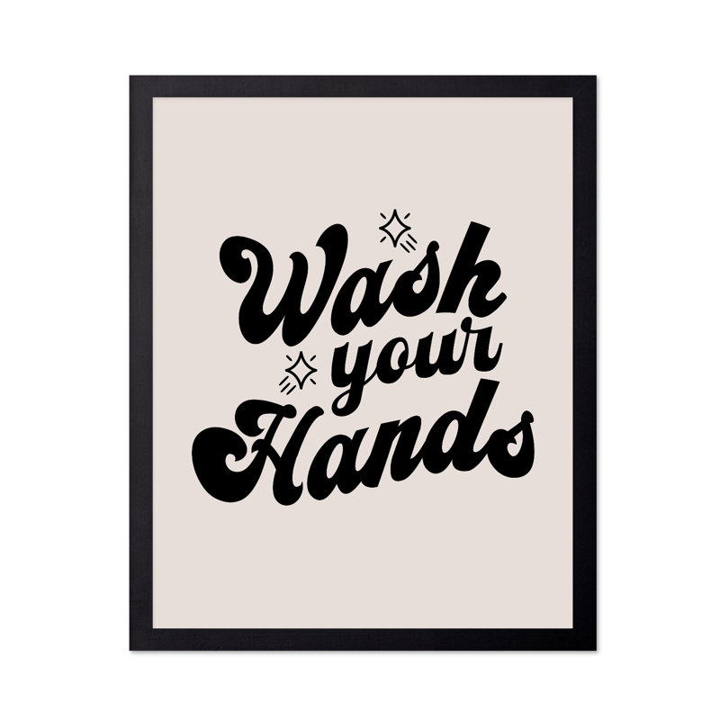 Lavez-vous les mains No4, Cadre noir, Affiche, H 11 po x l 14 po