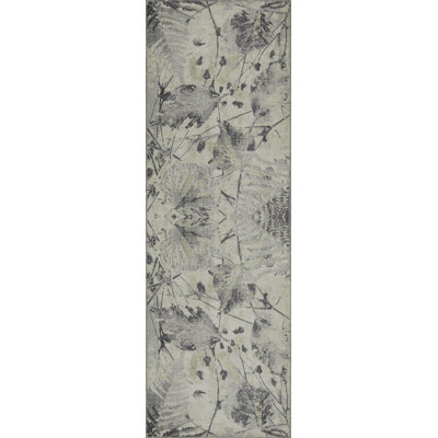 Jhace Floral Machine Woven Cotton/Polyester Area Rug in Beige