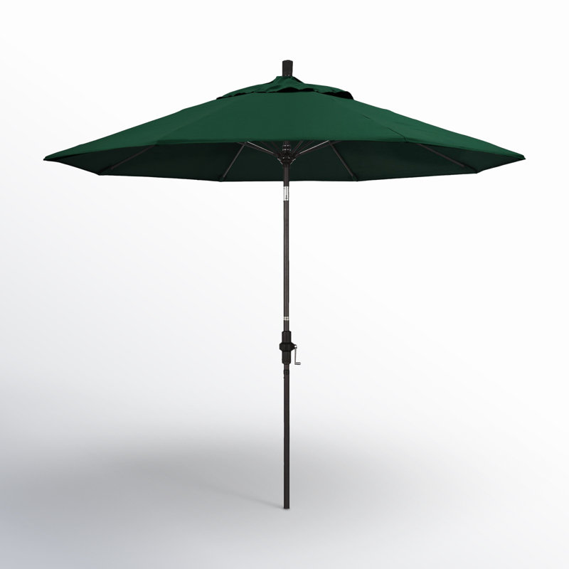Parasol de marché Sunbrella® 9 pi Roverta, Toile Sunbrella® vert forêt, Brun