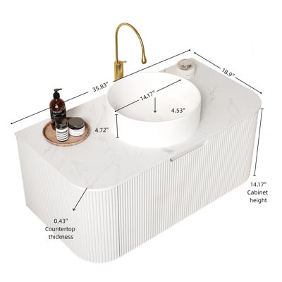Meuble-lavabo pour salle de bain 36 po Dina