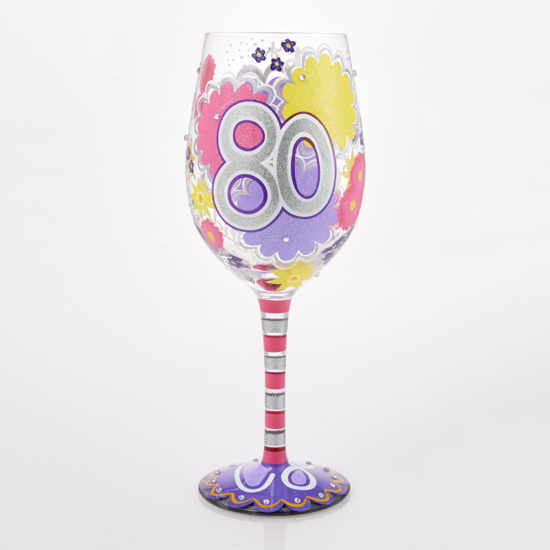 Verre à vin Lolita «Happy 80th Birthday»