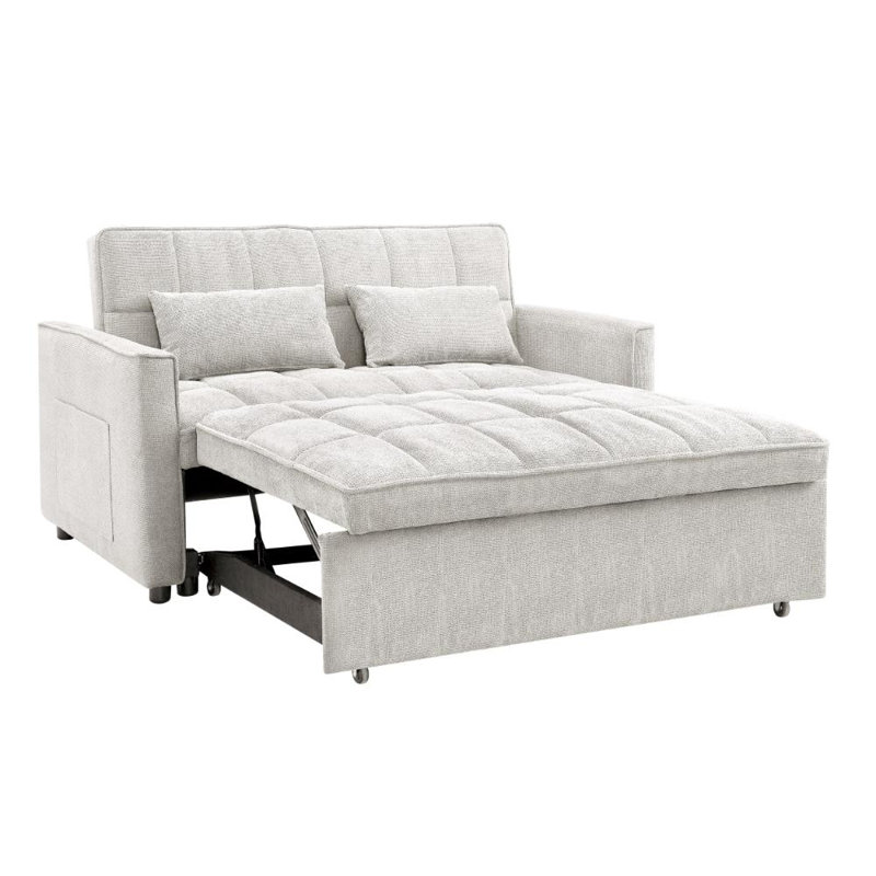 Harriet 2 Seater Linen Sofa Bed, Grey