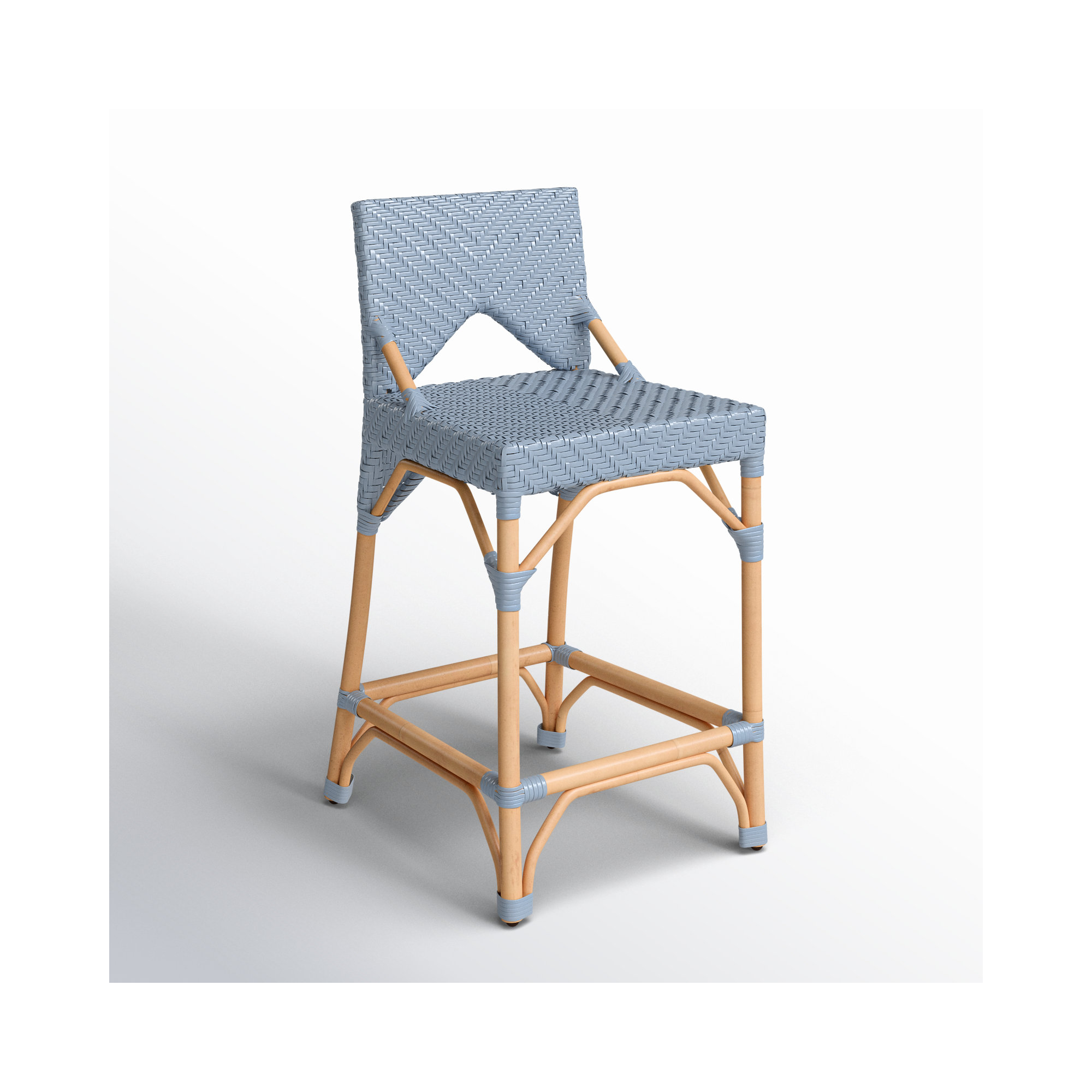 Estela Woven Stool, Blue